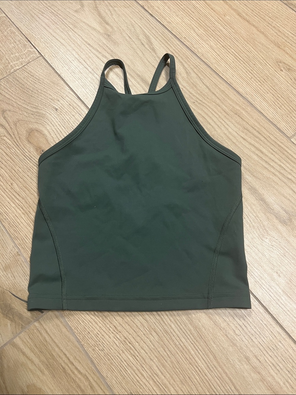 lululemon athletica Olive High-Neck Strappy Crop Tank